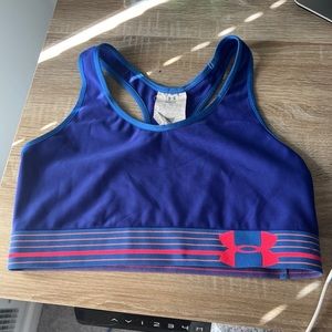 Blue Under Armour Heatgear Sports Bra
